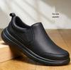 Men's Versatile Black Leather Casual Work Shoes - Stylish British Design
