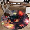 1pc Fantasy Cat Round Carpet Anime Design Office Chair Mat, Non Slip Rug for Home Decor, Gift, Office, Living Room, Bedroom