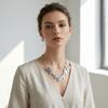3 pcs/set Zinc Alloy Geometric Round Jewelry Set Colorful Enamel Lightweight Necklace Earrings Set Multi Layer Irregular