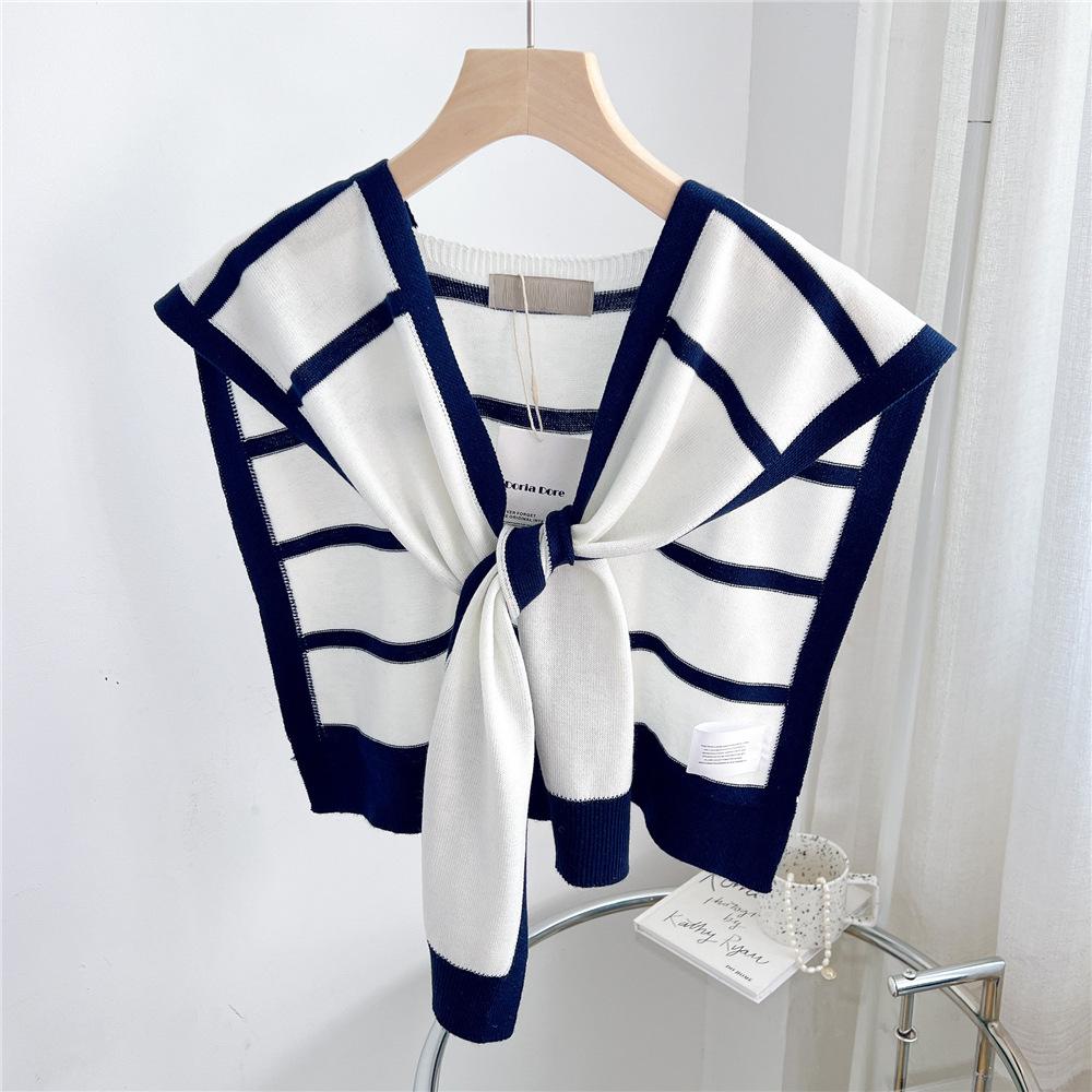 Новый шарф на плечо шаль женский поддельный воротник защита плеч шарф кондиционируемая комната камзол украшение в паре с узлом защиты шеи 46*98cm