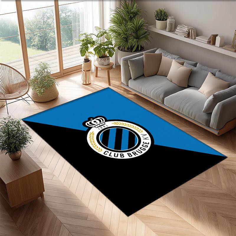 Club Brugge FC Soccer Football Pattern Soft Area Rug Non Slip Indoor Floor Carpet Sports Decor Mat for Bedroom