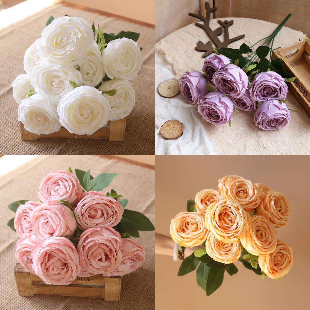 Rose Wall Decor Artificial Flowers For Wedding Home Photography With Silk Material