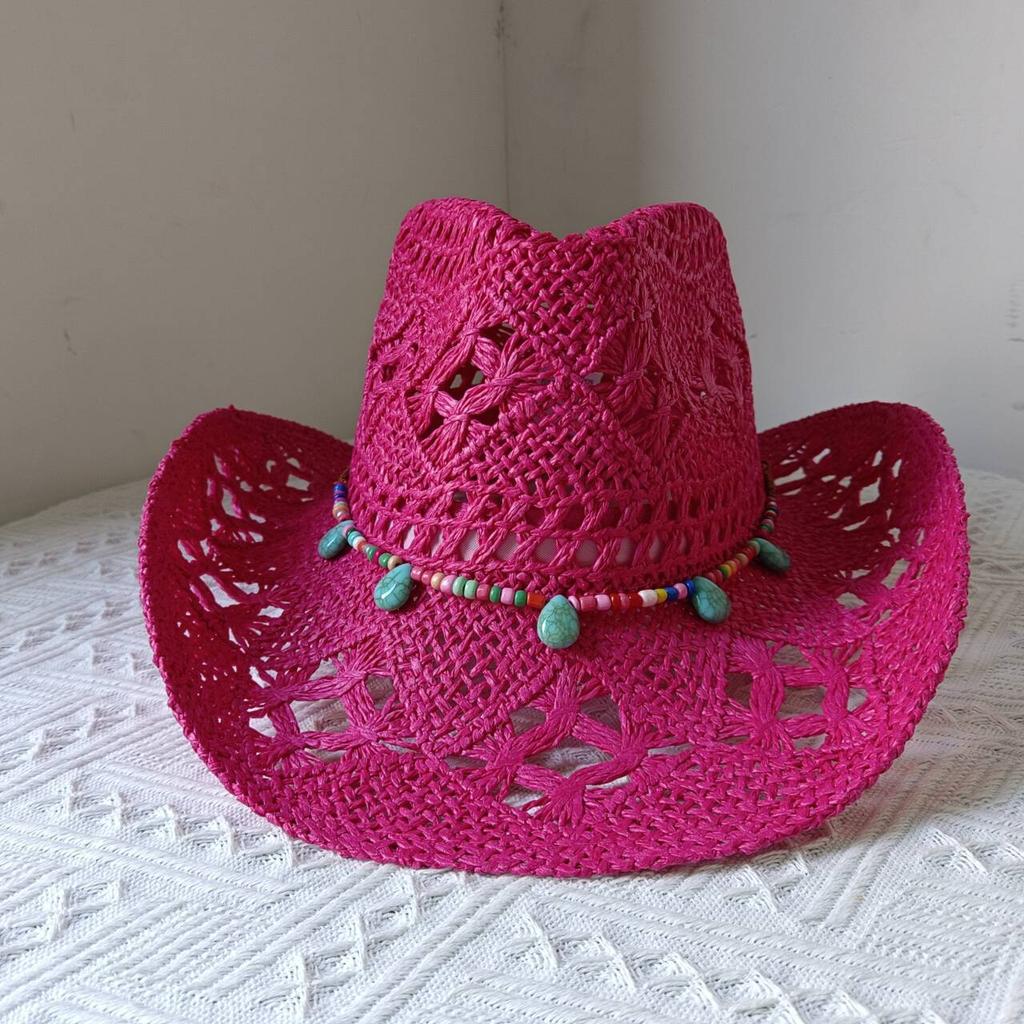 Lake Blue Cowboy Straw Hat 2023 Western Cowboy Sun Hat Spring Knight Hat Unisex Jazz Hat Summer Wide Brimmed Hat Sombrero Hombre