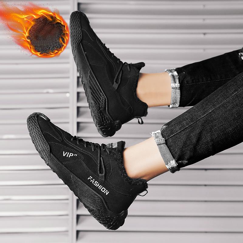 Мужские плюшевые теплые и модные высокие рабочие ботинки — фото 6