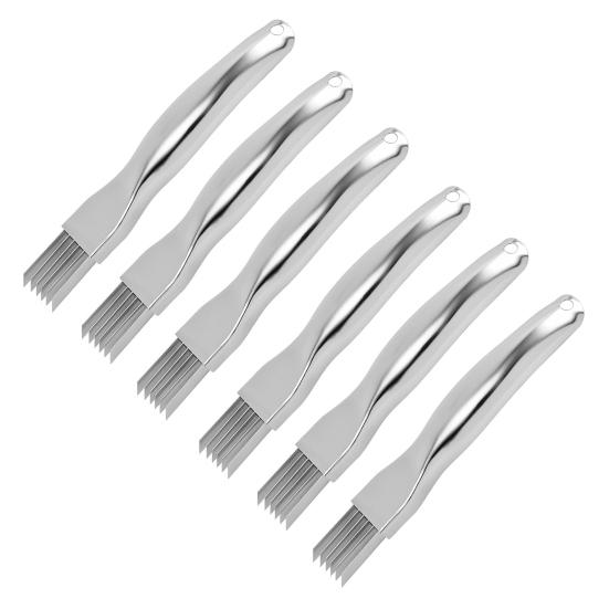 Onion Slicer And Dicer with 6 Blades Stainless Steel Vegetable Cutter for Julienne Strips Multifunctional Kitchen Tool with Safety Cover & Non-Slip