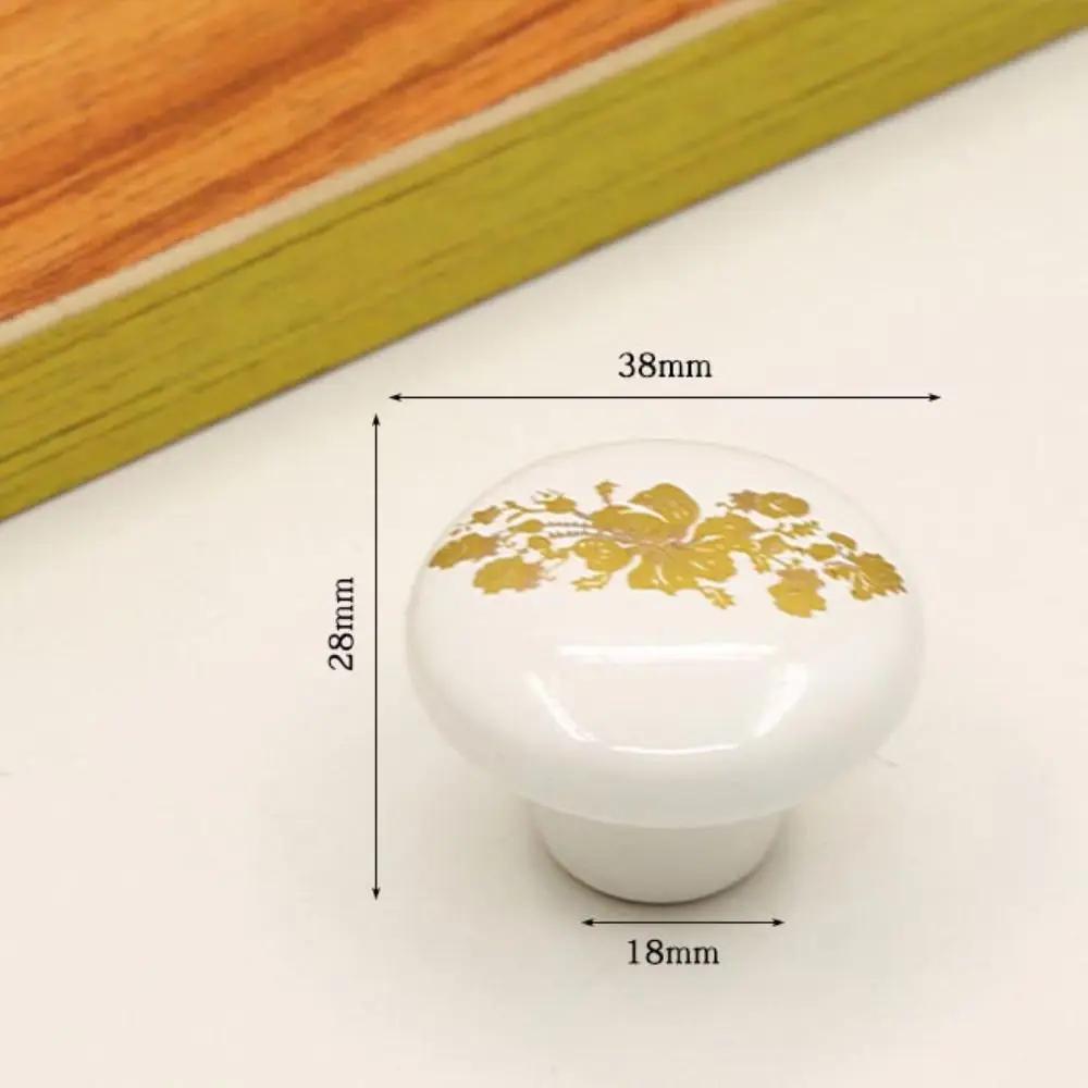 Retro Single Hole Ceramic Cabinet Knob Round European Style Door Pull Handles Vintage Drawer Knobs Kitchen