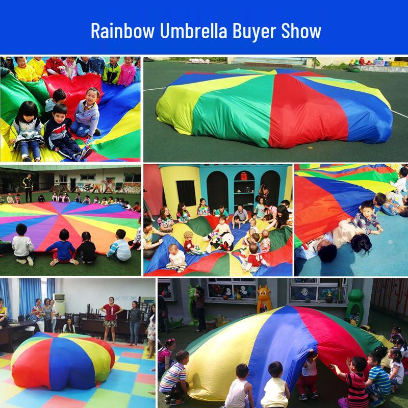 Guarda-chuva Arco-Íris Adereços para Jardim de Infância: Brinquedos de Integração Sensorial e Equipamentos de Atividade Intelectual para Educação Infantil