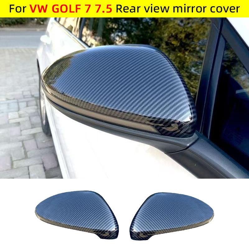 For Volkswagen VW Golf 7 MK7 7.5 GTI R GTE GTD 2013- Rearview Mirror Cover Side Mirror Caps carbon fiber Car Accessories
