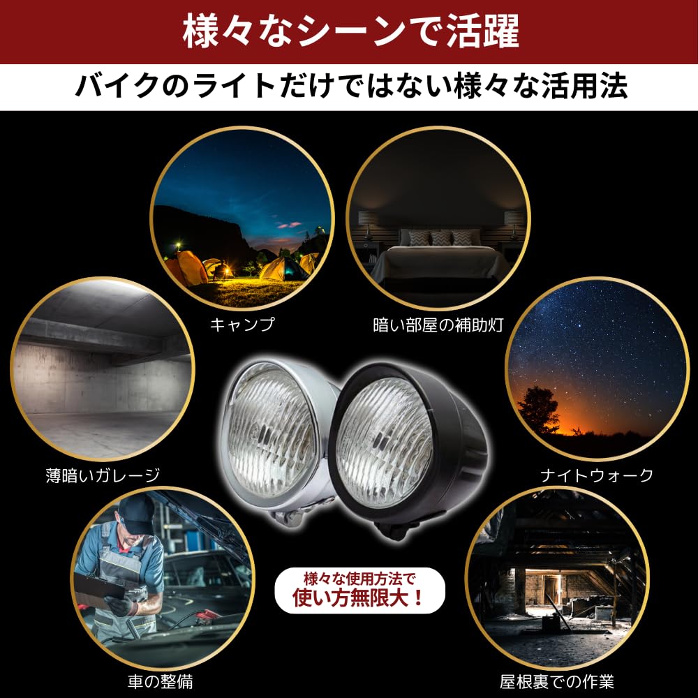 TaJiMy Bakelite Headlight Bike Visor Universal Vintage Cafe Racer Chopper Old School (Main Body: Black/Lens: Transparent)