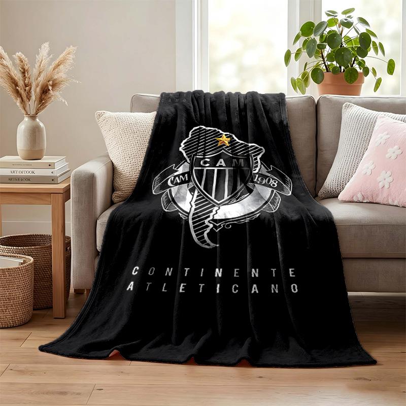 Clube Atletico Mineiro Blanket Flannel Blanket Soft Cozy Plush Throw for Sofa Bed Lightweight Home Decoration Gifts for Christmas Various Holidays