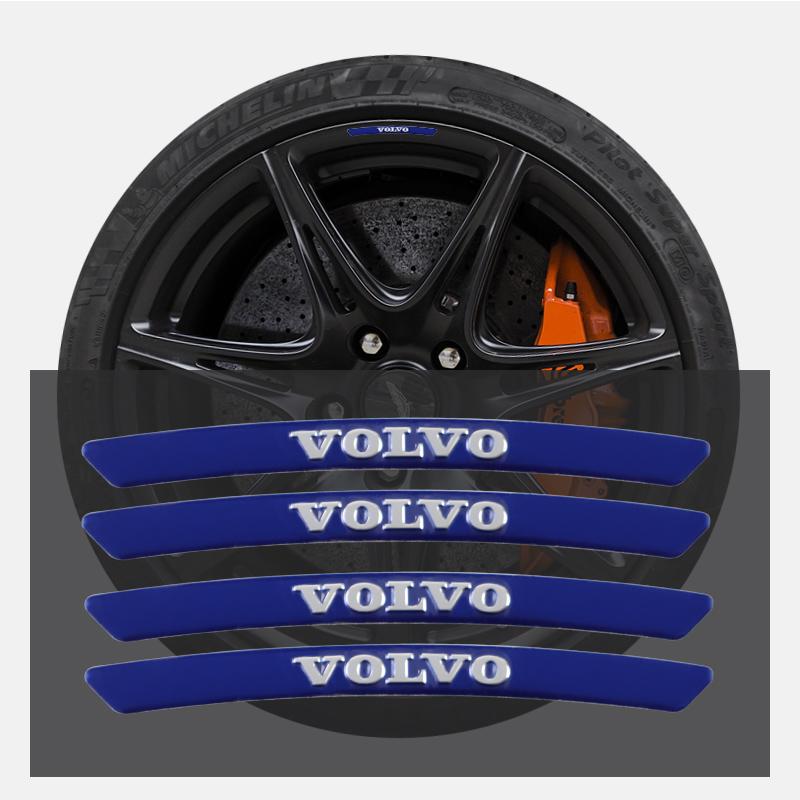 4Pcs Aluminum Car Badges Wheel Rims Racing Hub Stickers For Volvo ES90 EC40 EX40 EM90 XC90 V90 V60 XC60 V40 S80 S60 S90 C40 XC40