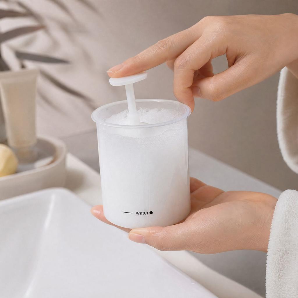 Plastic Manual Facial Cleanser Foam Maker, Handheld Foaming Tool for Face Wash and Daily
