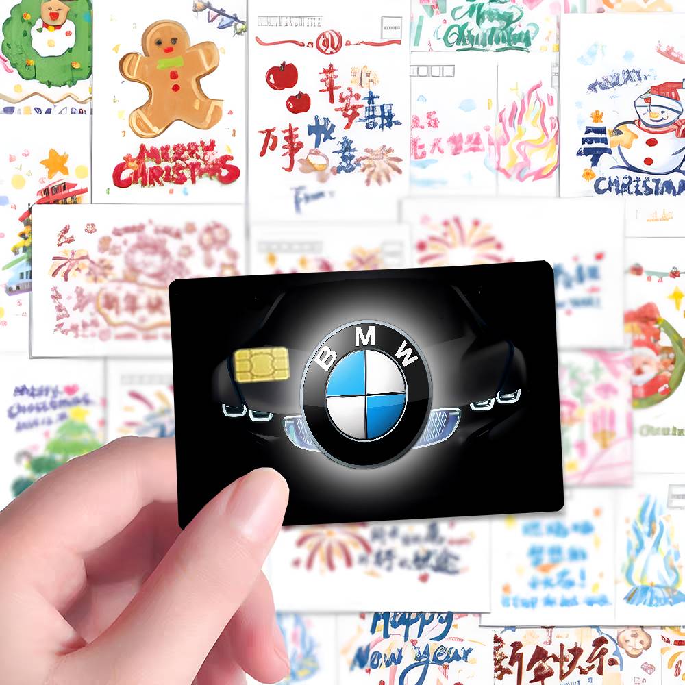 AABT1 Luxury Sport Car B-BMWs Fashion Matte Gold Silver Black Matte Film Skin Sticker Tape For Bank Credit Debit Card