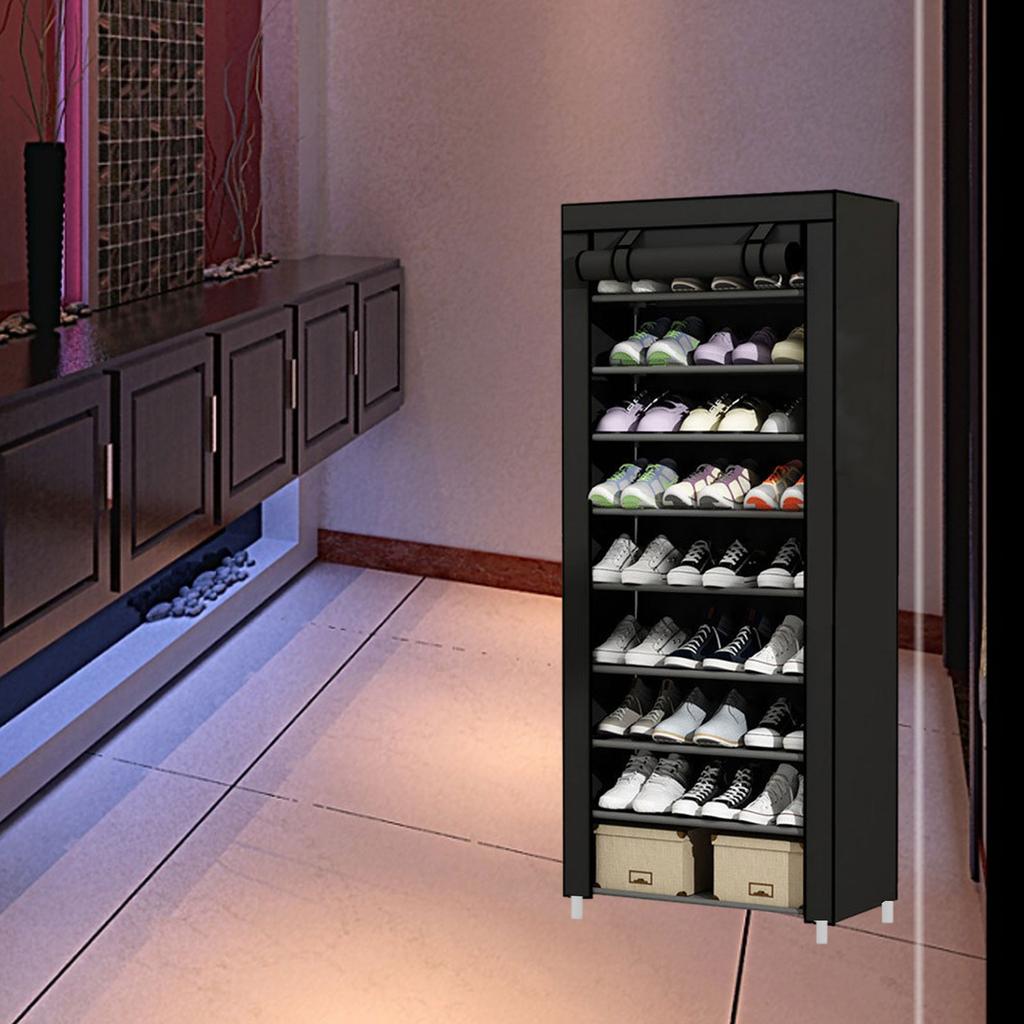 6/8/10 Layers Shoe Rack Heavy Duty Shoes Shelf Dustproof Shoe Storage Cabinet Space Saving Large Capacity Multi Layer