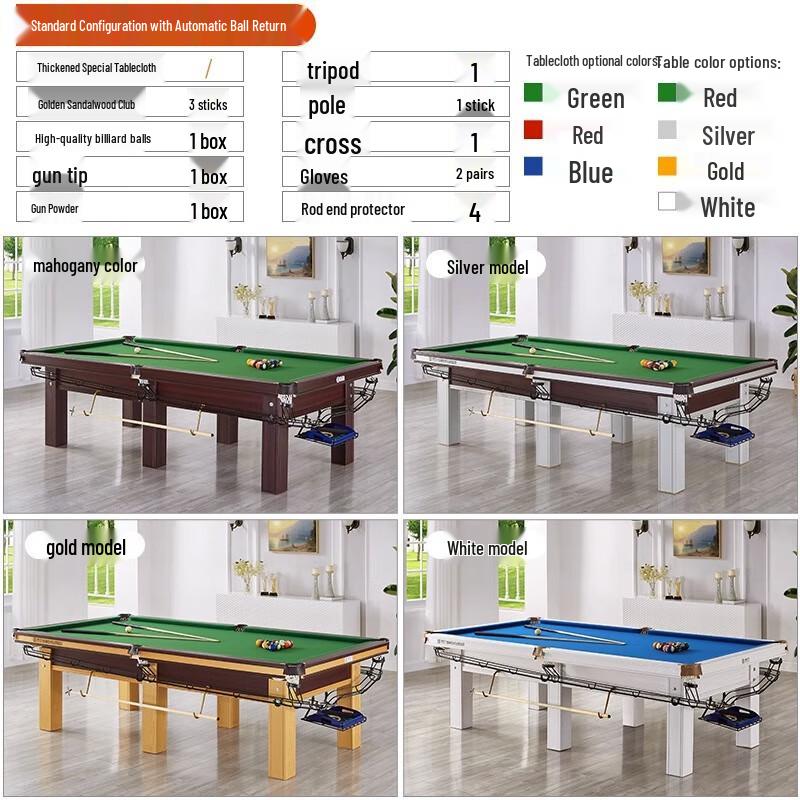 Bojue Chinese 8-Ball Pool Table with Auto Ball Return