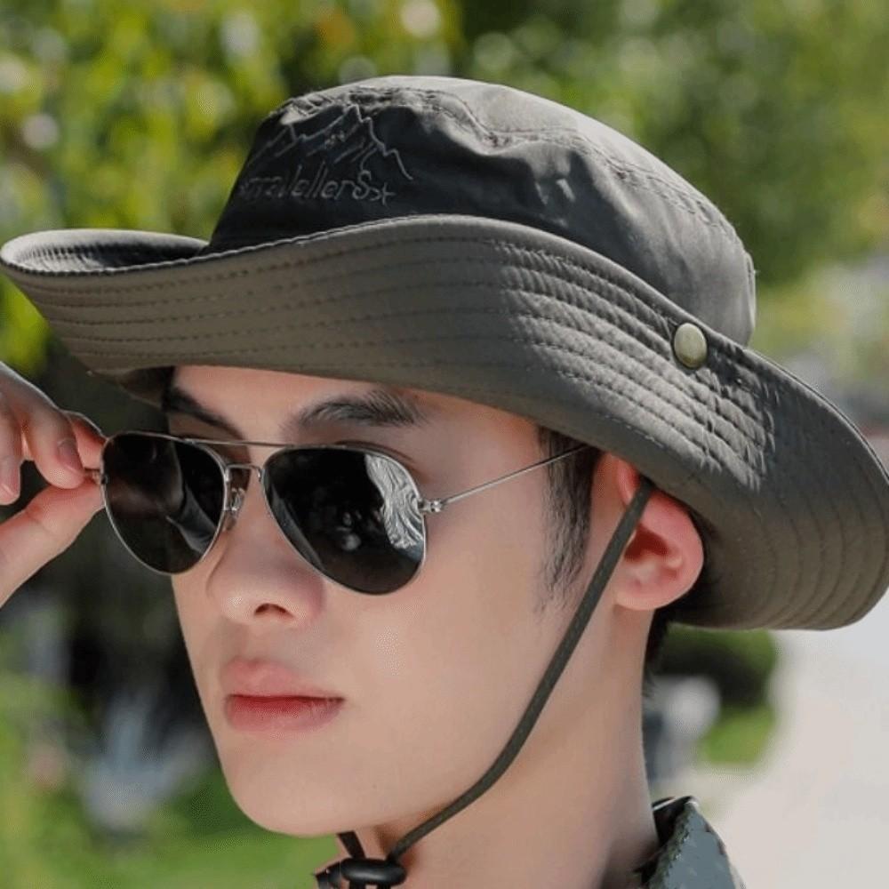 Anti-UV Protection Sunscrean Bucket Hat Cotton Outdoor Fishing Cap Portable Men Sun Hat Summer