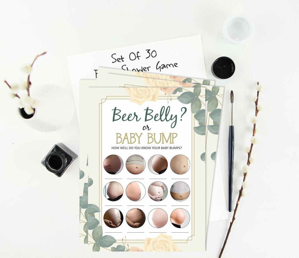 Inkdotpot Beer Belly Or Baby Bump Games Party Supplies Activity Cards Baby Shower Game Ideas Baby Shower Gender Neutral Games Its A Boy Or
