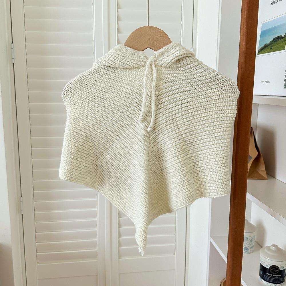 Winter Knitted Hooded Scarf Integrated Neck Warmer, Drawstring Triangle Hat Scarf, Windproof Warm Headscarf for Women Outdoor Ski Snow Daily Wear