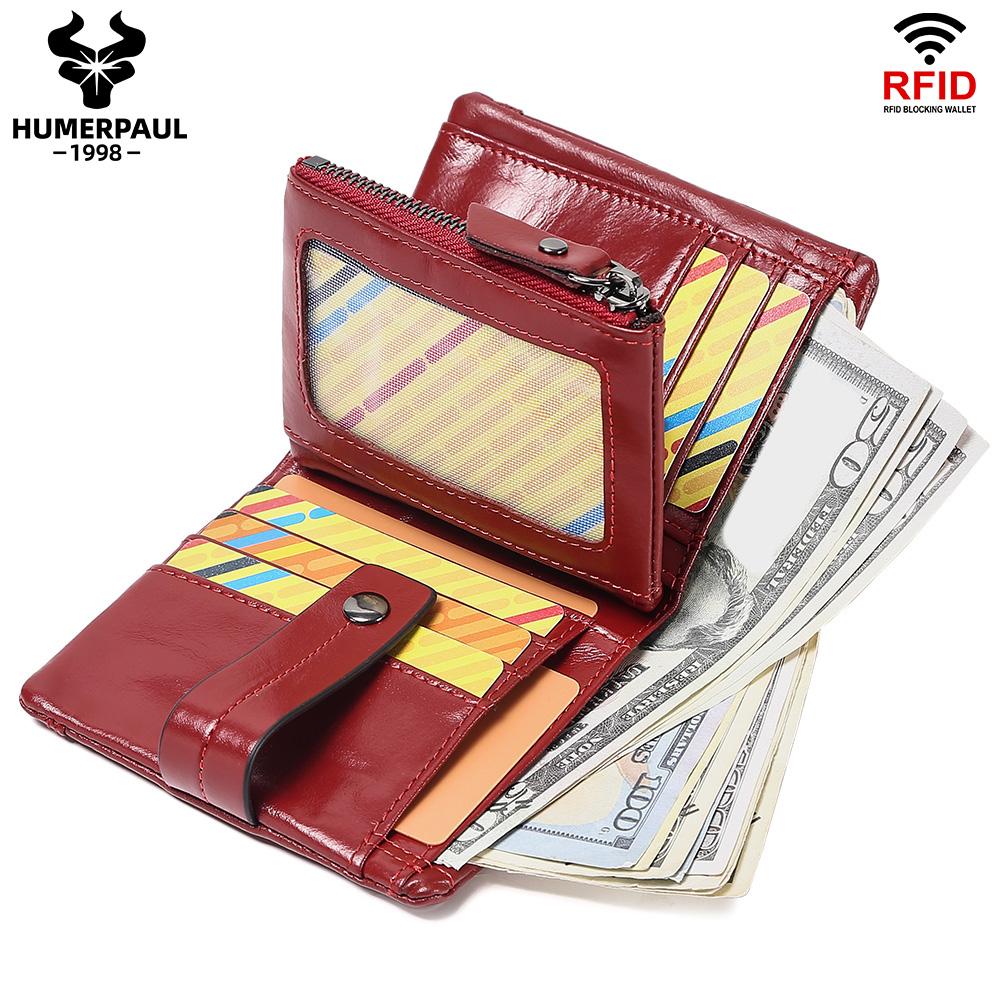 Humerpaul 100% Genuine Leather Men Wallet Coin Purse Small Card Holder PORTFOLIO Portomonee Male Walet Pocket Coffee Money