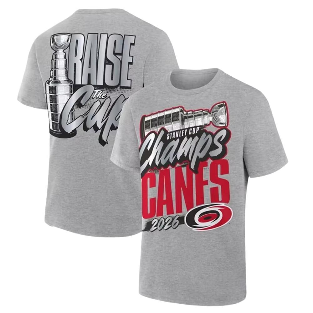 Carolina Hurricanes Champions 2026 New Collection Souvenir 100% Cotton Unisex Men's Women's Y2k T-Shirt Popular Casual T-Shirt