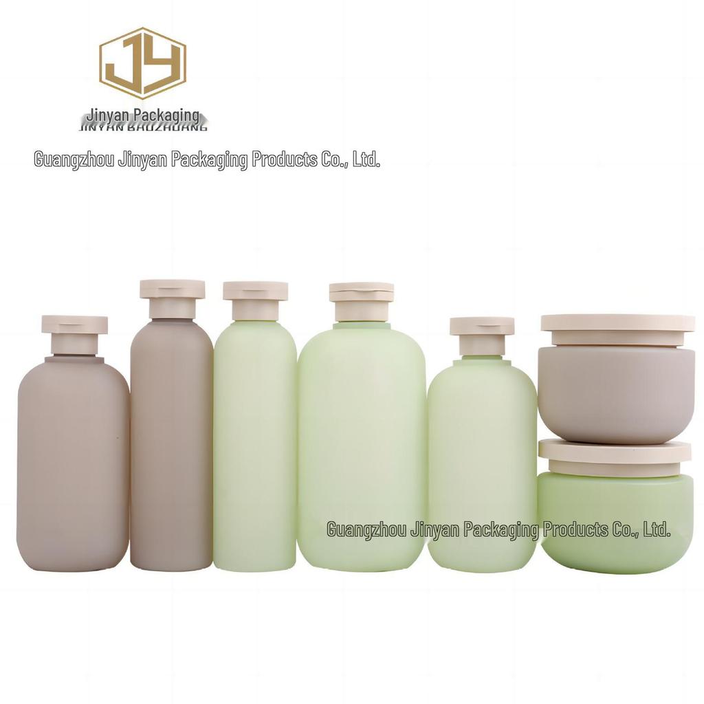 Cosmetic Packaging Set: Plush HDPE Lotion Bottle, Cream Jar, Serum Bottle, Skincare Bottles Available