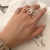 S sterling silver large flower ring heavy industry temperament exaggerated ring versatile open index finger ring