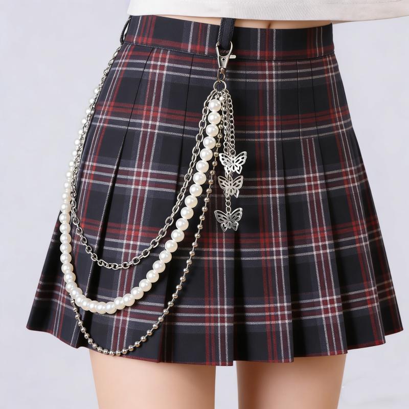 

DIY Punk Street Butterfly Belts Waist Chain Women Trousers Multi-layer Hip Hop Crochet Pants Trousers Garment Accessories