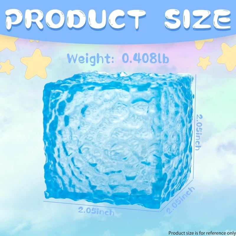 Stres Atma İçin Duyusal Stres Küpü Oyuncak, Yavaş Yükselen Fidget Dokulu Küp Sıkma Oyuncakları, Çocuklar İçin Yumuşak Buz Küpü Stres Topu
