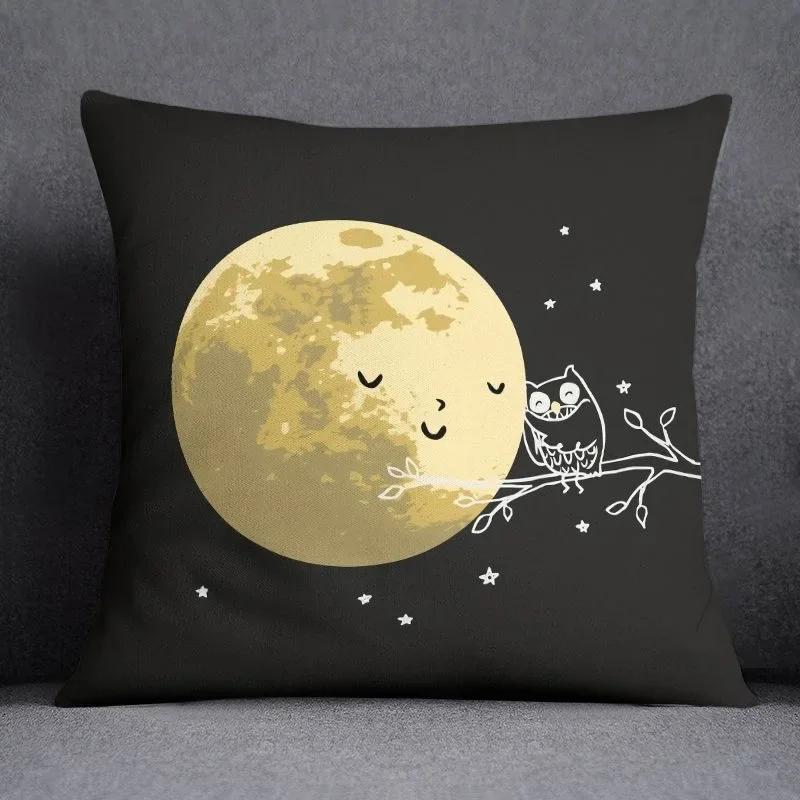 Planet astronaut cartoon pillowcase home fabric sofa cushion living room bed, car square pillow cover