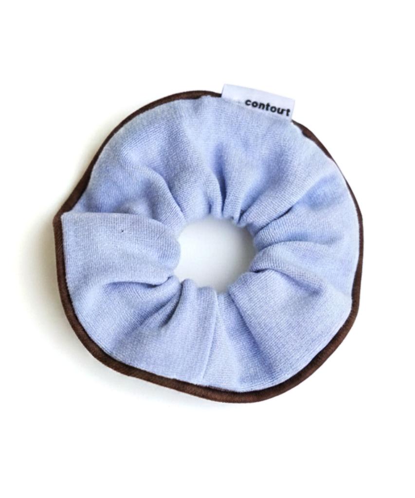 Contoursong Blue Piping Terry Hair Scrunchie