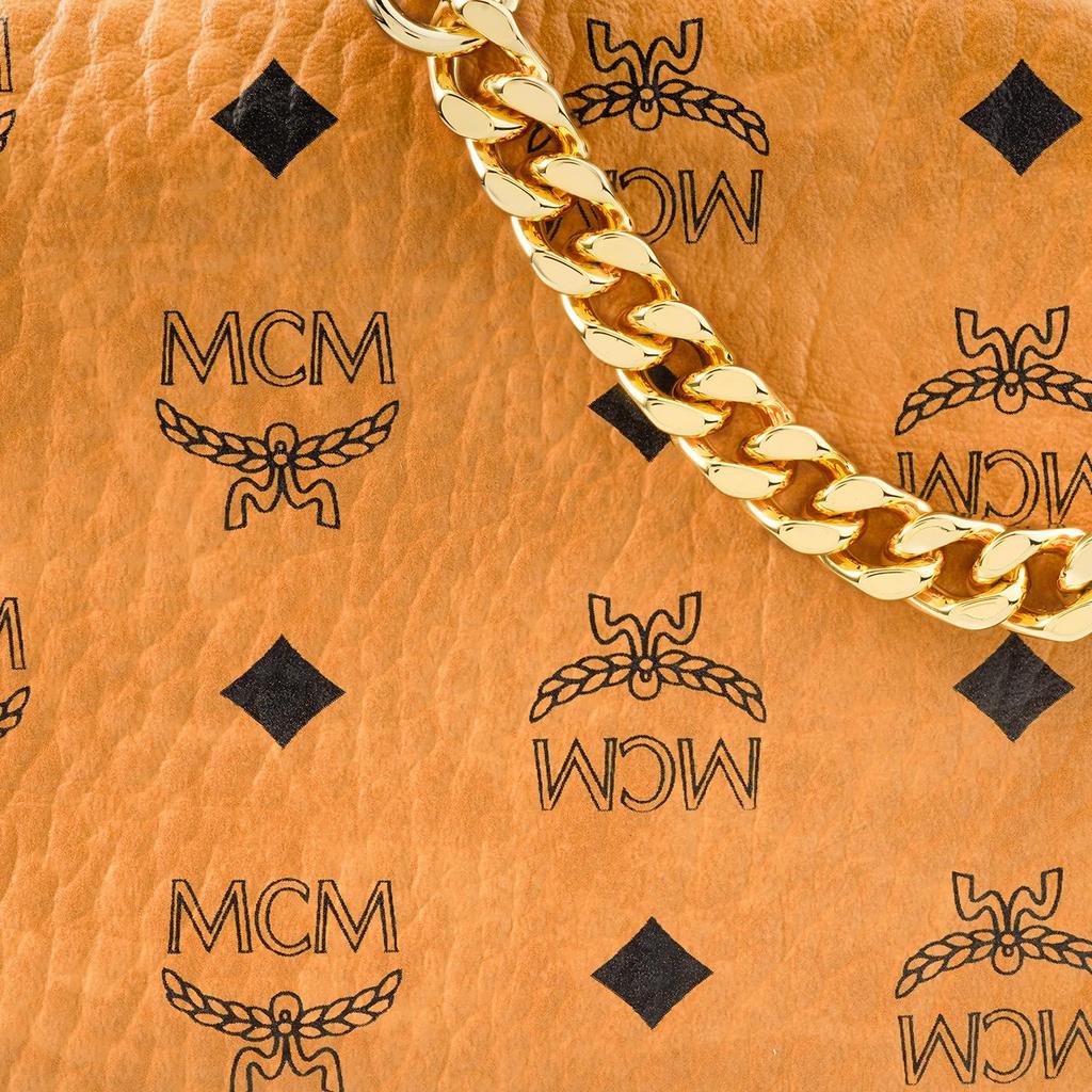 MCM Cognac Visetos Leder Kamera Crossbody Tasche mit Goldfarbener Hardware für den täglichen Gebrauch
