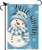 Hello Winter Snowman Garden Ag 12x18 Inch Double Sided Christmas Winter Holiday Yard Outdoor Yard Lawn Ag Decoration -B  SSL