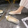 Woman Flats Pointed Toe With Bow Moccasins Office Quick Delivery Y2k Shoes for Women Chic Point On Sale 2025 Trend Discount Shoe