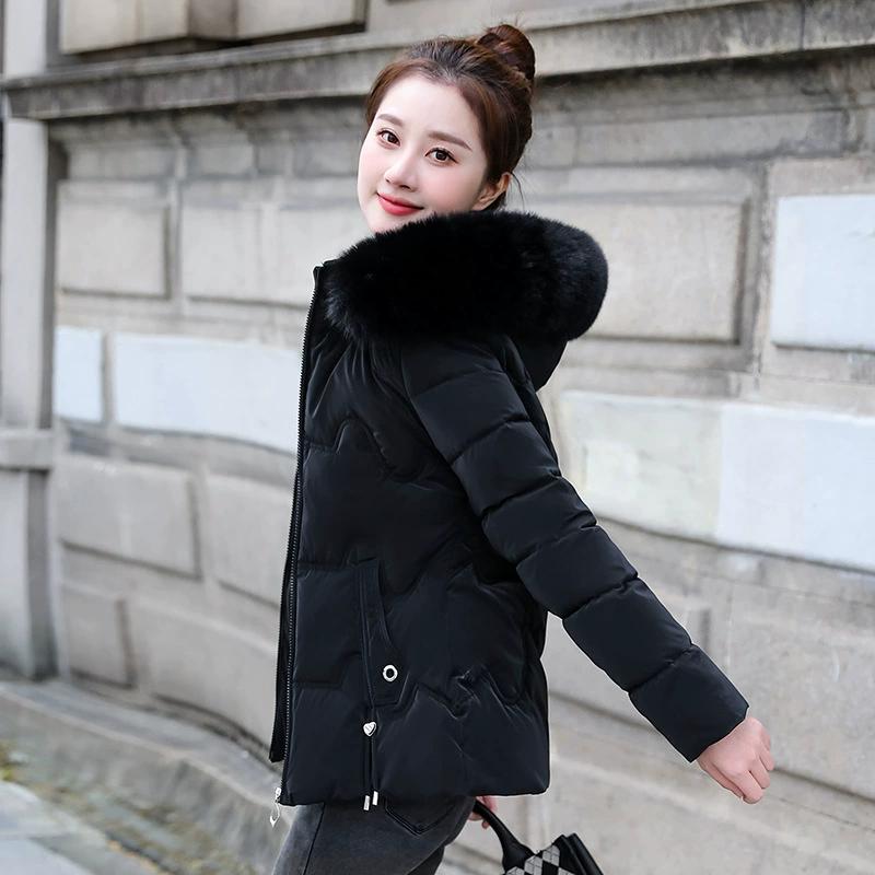 Padded Jacket Women's Slim-fit Women's Padded Jacket Short Fur Collar Padded Jacket Women's Warm and Cold-proof