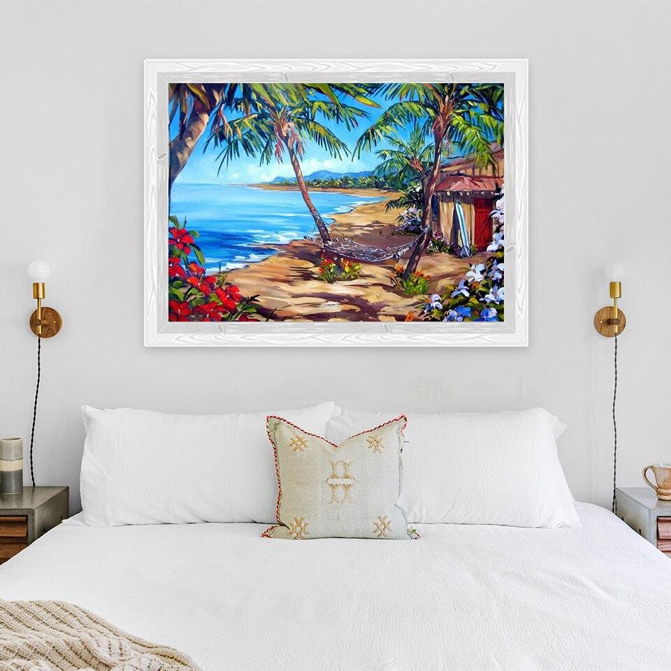 New 5D DIY Diamond Painting Scenery Diamond Embroidery Sea View Cross Stitch Full Round Drill Home Decor Manual Art Gift