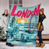 1pc London Landmarks Throw Blanket Polyester Fiber, Lightweight Flannel, Soft & Warm, All Season Use for Outdoor, Camping