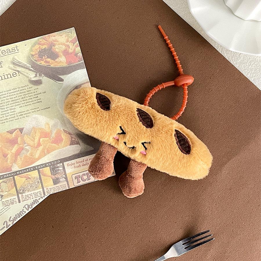 Adorable Baguette Plush Keychain - French Bread Doll Pendant