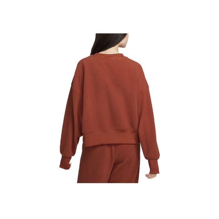 Nike Einfarbiges Logo Rundhals Pullover Langarm Sweatshirt Damen Sweatshirt Orange DQ6845-832