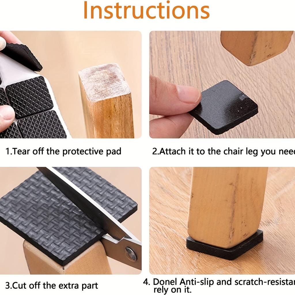 12/180pcs Seat Furniture Silent Pads Table Chair Foot Protection Multi-functional Sticky Mat Set Anti-Slip Home Floor Protector