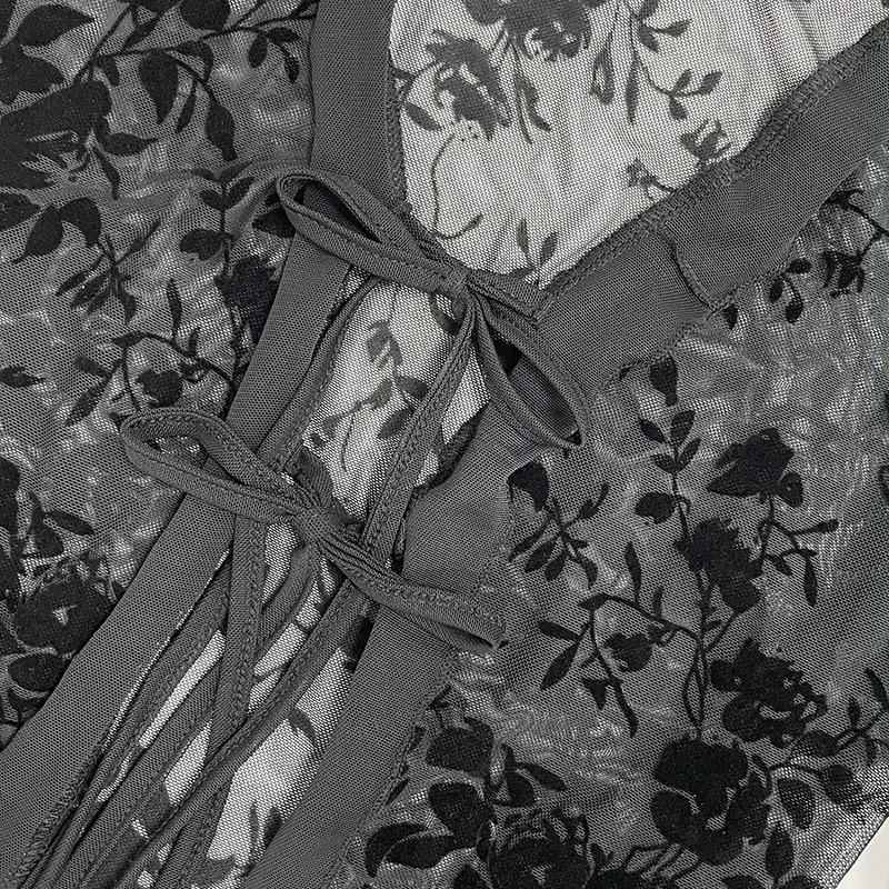 Damen Sexy Chiffonbluse - Durchsichtig, Schlankmachend, Rüschenglockenärmel