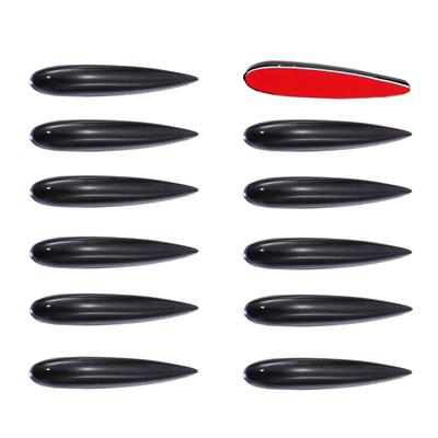 TerraShine Vortex Generator Pack of 12 Cushion Protector Anti-Scratch Wind Noise Reducer Guard Door Edge Car Universal (Black)