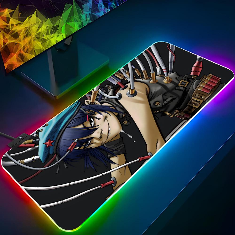 

Demon Days G-GorillazS Mouse Pad Gaming Rgb Valorant Mousepad Backlit Keyboard Gamer Girl Xxl Laptop Mat Table Pads Deskpad RGB600x300x3mm