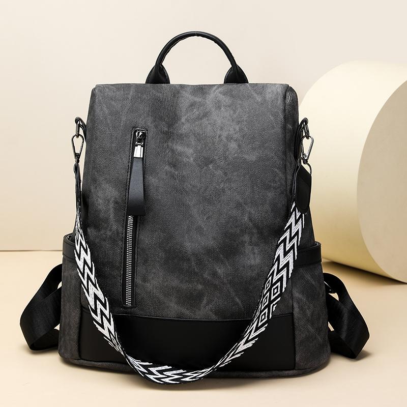 Plecak Damski Plecak o Dużej Pojemności z Miękkiej Skóry