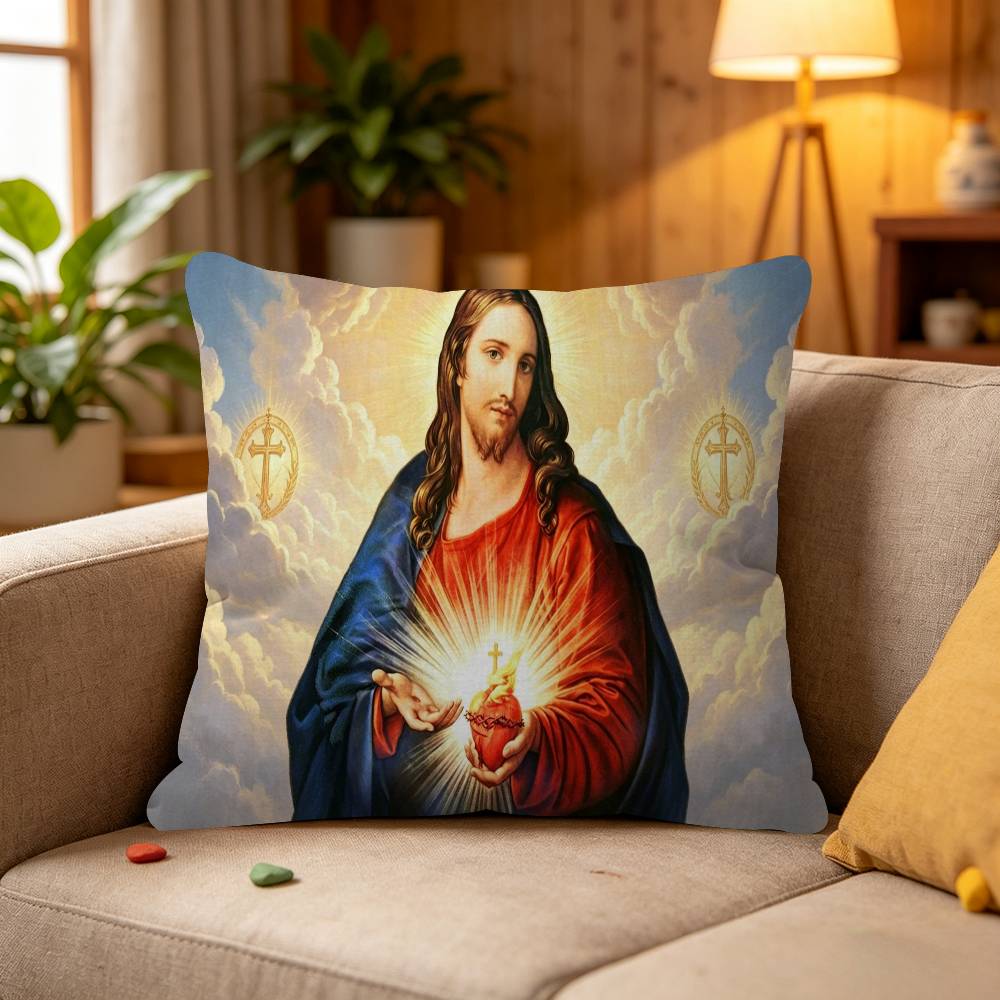 Sacred Heart of Jesus Pillow Anime Pillow Sofa Bed Head Pillow Cover Cushion Cover Fashion