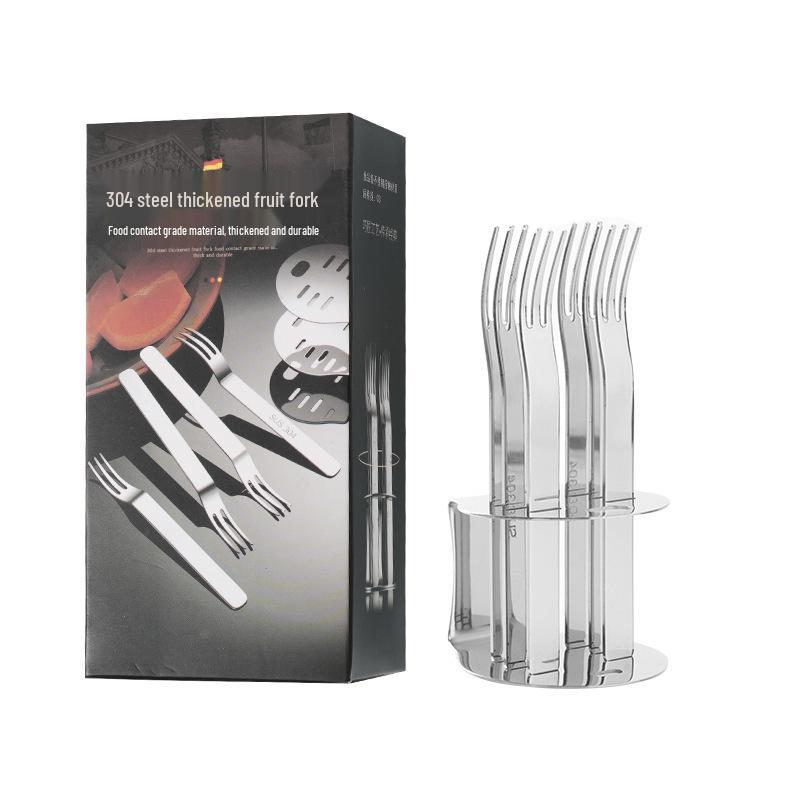 304 Stainless Steel Fork and Spoon Set with Swan Holder