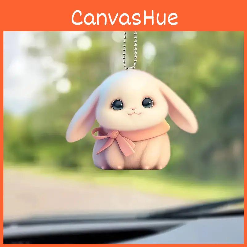 Charming Cartoon Rabbit Acrylic Hanging Ornament Ideal For Car Scarf Decoration