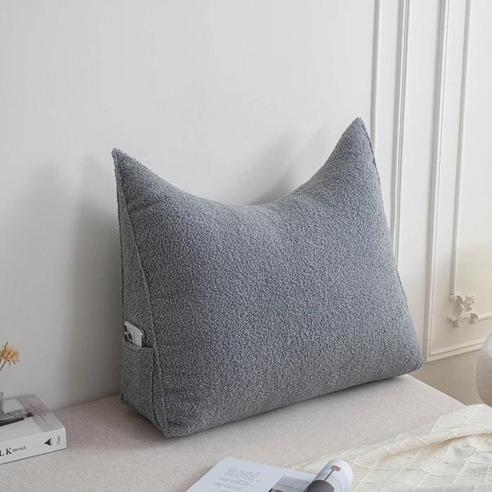 Dreieckiges Teddy-Samt-Nachtkissen, weiche Tasche, Tatami-Antikollisionsbett, hochwertige große Rückenlehne, abnehmbar und waschbar
