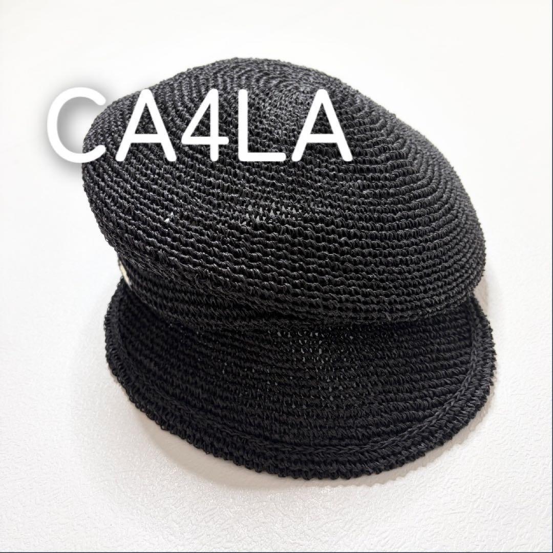 Used CA4LA Kashira Newsboy Straw Hat Asymmetrical