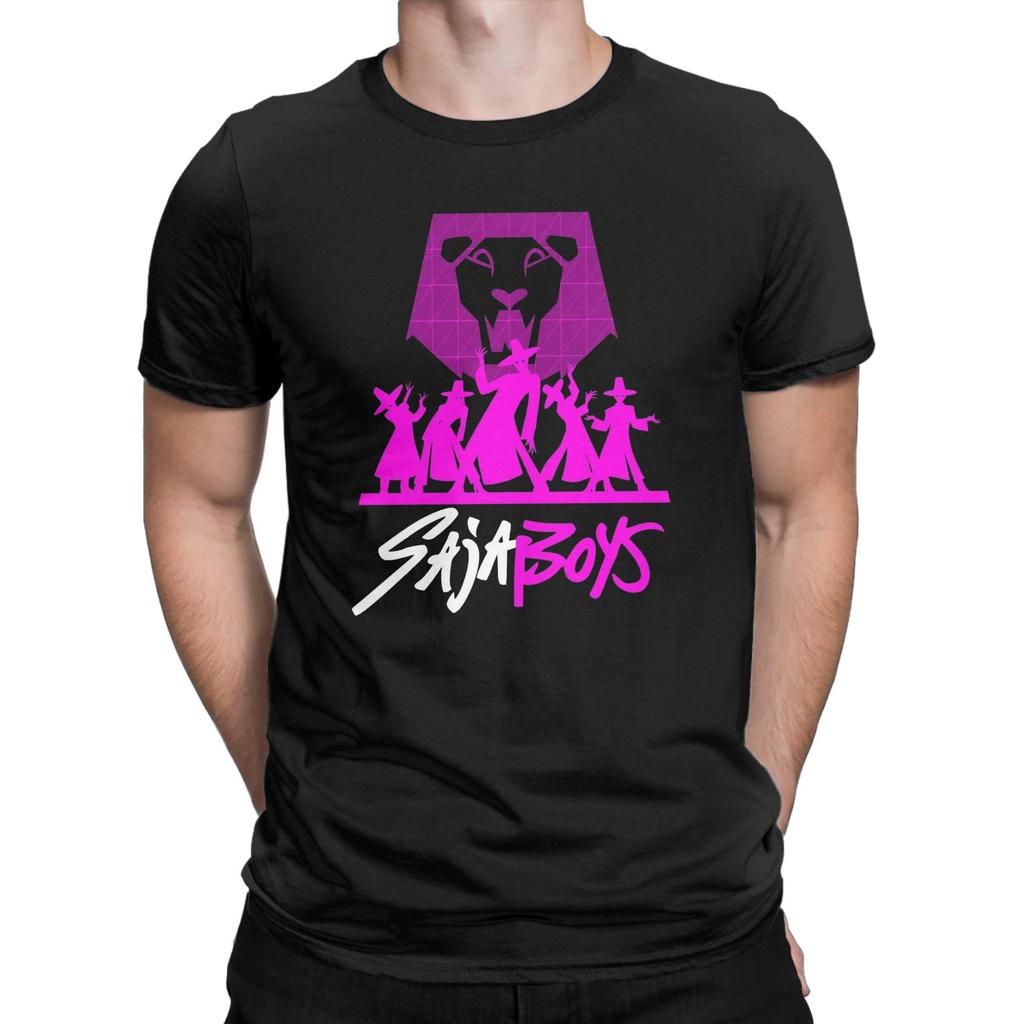 Saja Boys Kpop Demon Hunters Inspiriertes Kpop Design Baumwoll T-Shirt Für Herren Strand Vintage T-Shirts Bequeme Tees Übergroße Oberteile