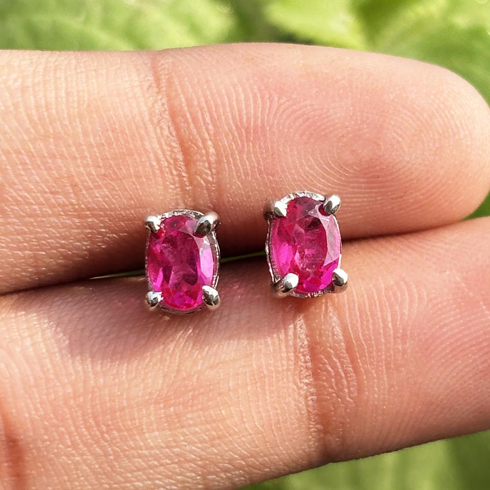 8.95 Ct Natural Pink Sapphire Oval Cut Earring 925 Sterling Silver